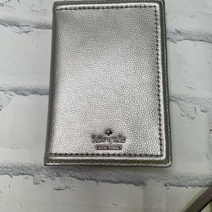 Kate spade silver passport holder NWT